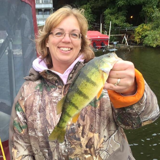 Captain. Tracy Townsend, Searcher Charters Perch Fishing