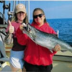 Mother and Daughter Salmon Fishing in Western New York