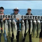 Father and Son Fishing on Lake Ontario with Searcher Charters